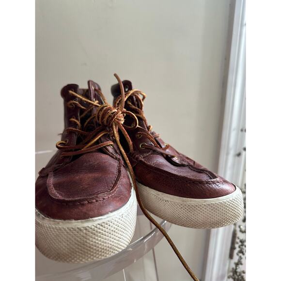 Polo Ralph Lauren Shoes Tavis Brown Leather High Top Sneakers Boots Men Size - Picture 14 of 16